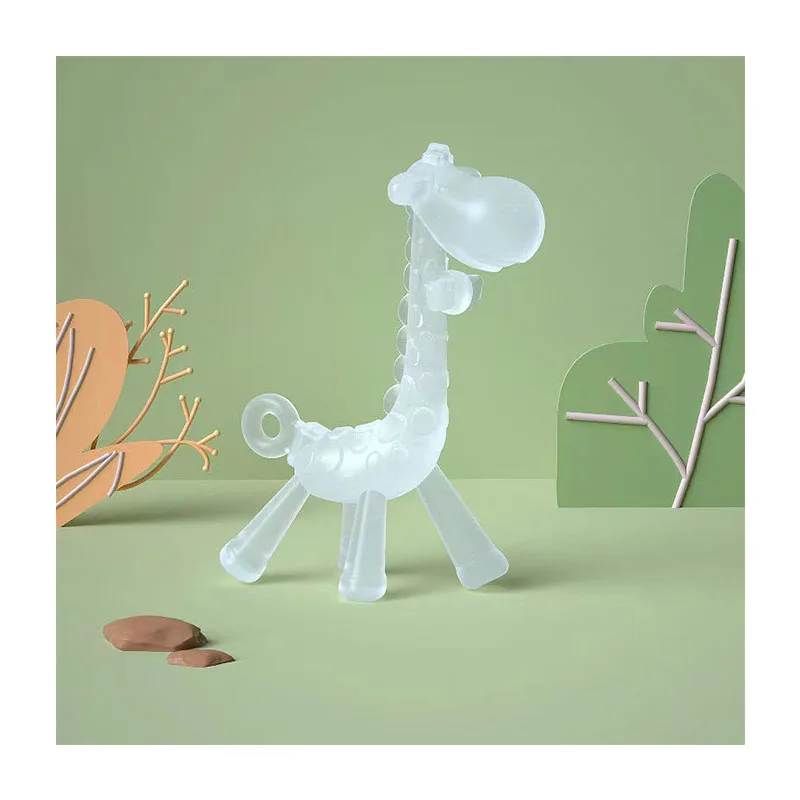 Custom Food Grade Cartoon Soft Silicone Baby Teether Animals Cute Silicone Baby Toddlers Chew Toys