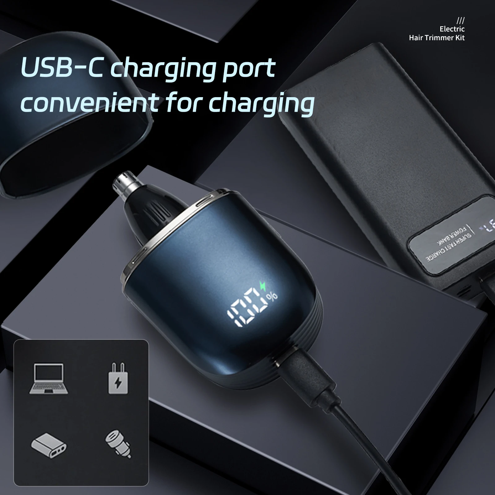 6 In 1 Rechargeable Painless Portable USB Epilator Hair Remover Nose Beard Eyebrow Trimmer Mini Nose Trimmer For Woman