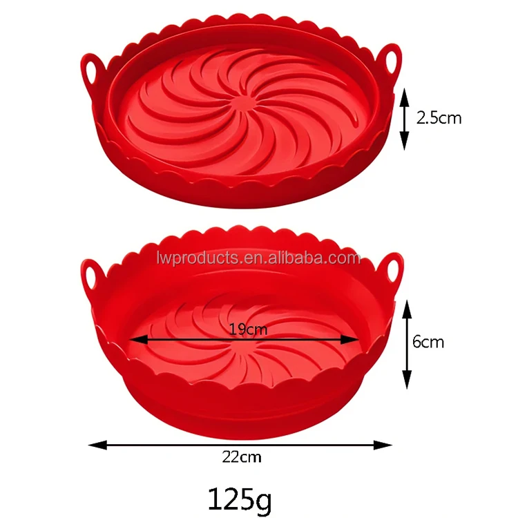 Kitchen Foldable Reusable Food Grade BPA Free Silicon Airfryer Baking Mold Pot Pan Bowl Basket Tray Silicone Air Fryer Liners