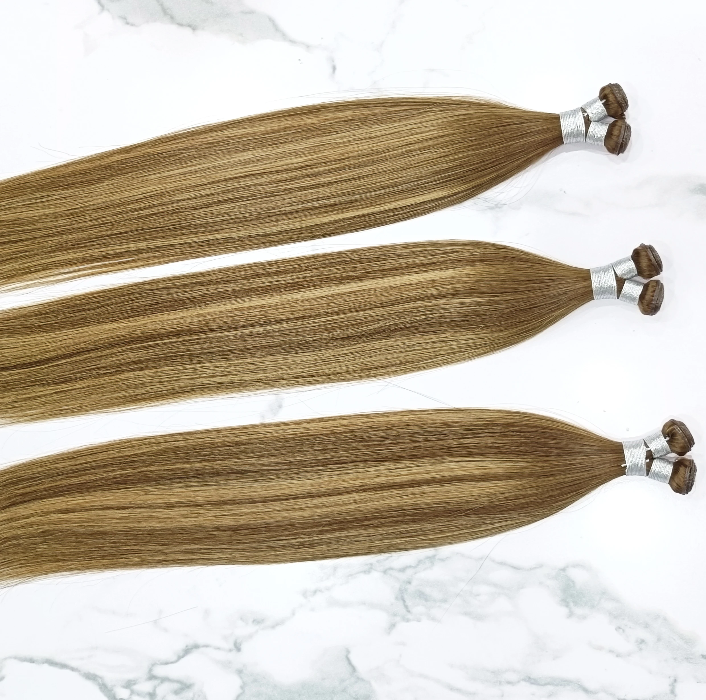 Wholesale Chinese High Quality Remy Hair Extensions 20 Inch Balayage Color Straight Natural Wave Genius Weft Hair