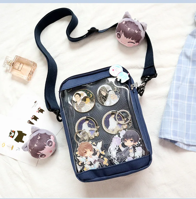 Fashion Clear Window School Ladies Pin Display Anime Bags Girl Cosplay Ita Bag Custom