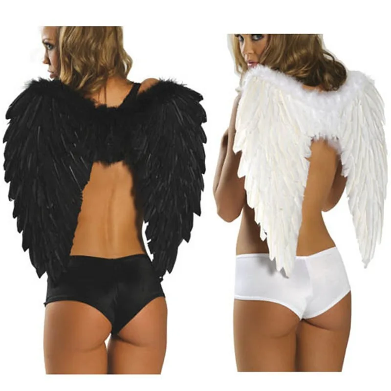Halloween Cosplay Party Accessories White Guardian Angel Feather Wings