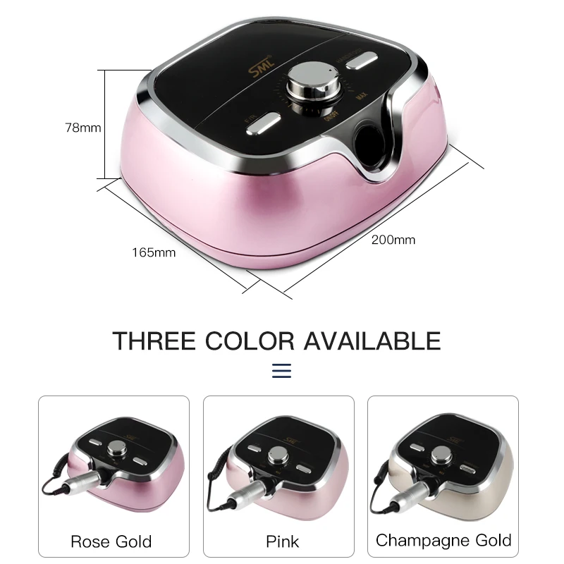 SML M3 Electric Nail Drill Art File Machine for Acrylic Nail Manicure Pedicure with Pedal Buffer Professional Beauty Salon use