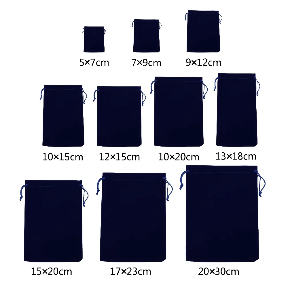 Wholesale Velvet String Bag Jewelry Packing  Drawstring Pouches Wedding Party Gift Bags Mix Colors