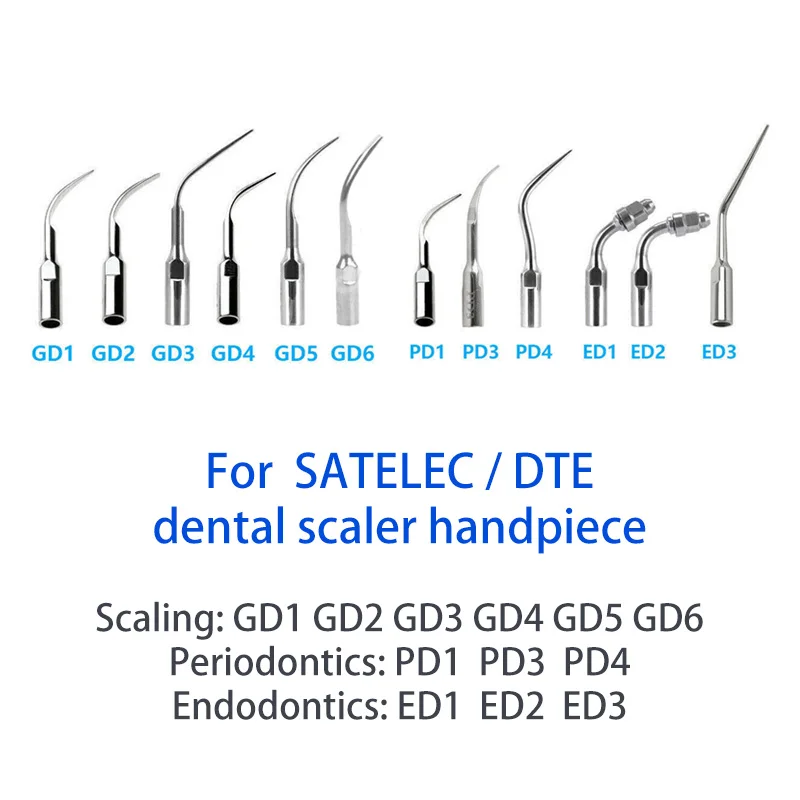 Fit DTE Woodpecker SATELEC EMS Handpiece Scaling G1 G2 G3 G4 P1 P3 GD3 GD4 PD1 Dental Ultrasonic Scaler Tip