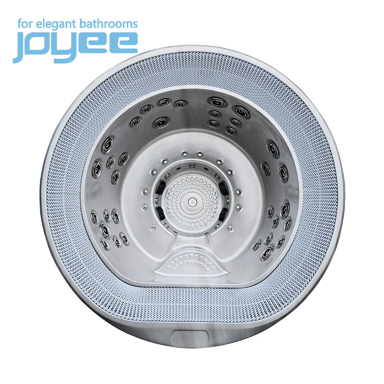 JOYEE freestanding jacuzzi function drop in 6 8 person overflow air bubble massage round whirlpool hot tub outdoor wood spa