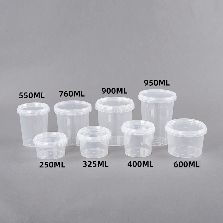250 ML Microwavable Transparent Plastic leak proof temper evident food delivery safe lock deli containers deli cup