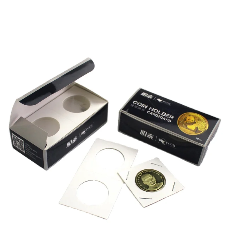 
Factory direct high quality coin cardboard polyester film flip holder cardboard coin 