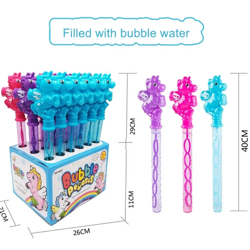 Popular child best toy outdoor game play toy frying horse bubble wands  with whistle toy wholesale