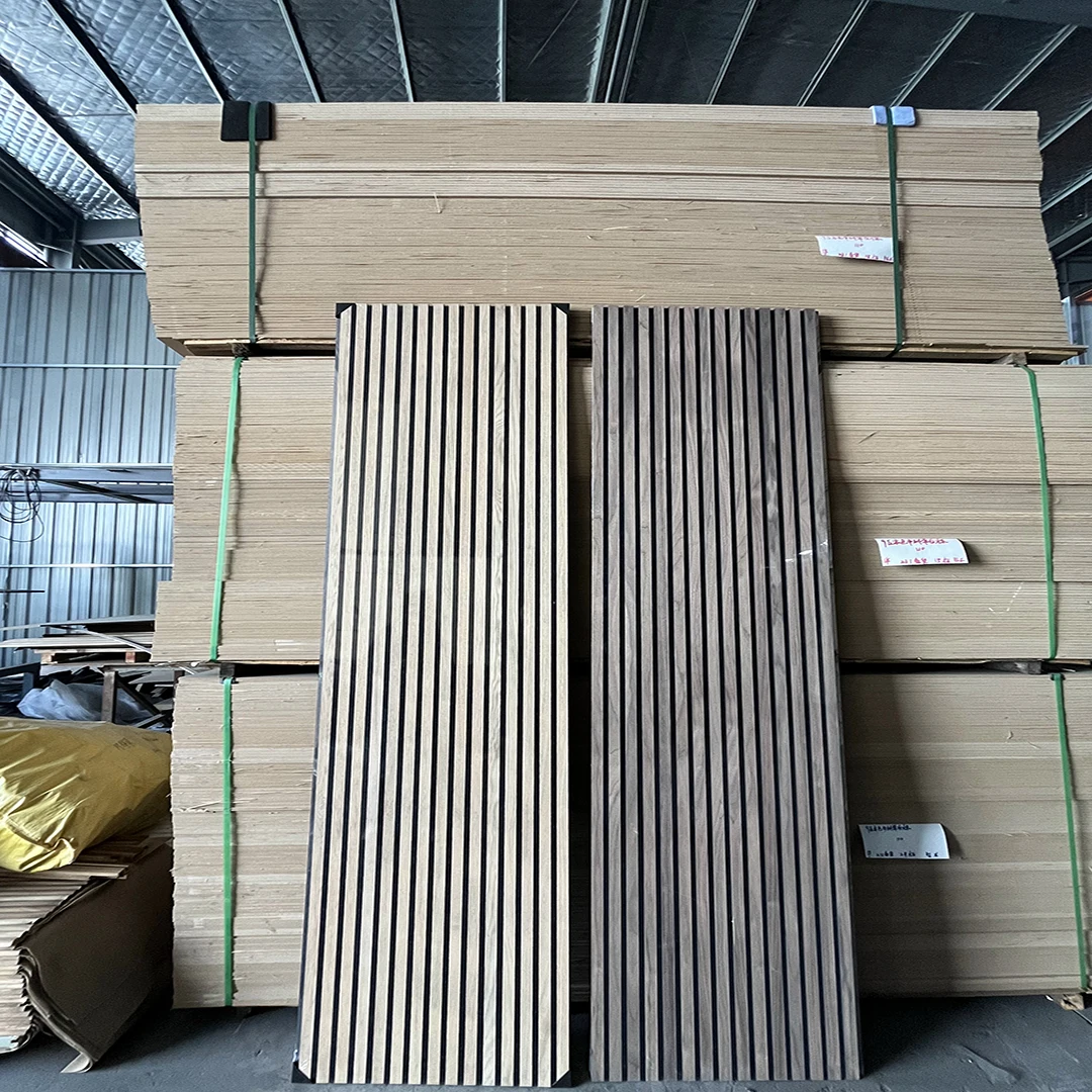 KASARO Eco-Friendly 3D Slat Laminated Wood Wall Pane Sound Absorbing Felt Acoustic Panels For Hall
