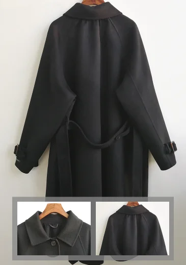 2021 Grid  wool80%  short coat cashmere