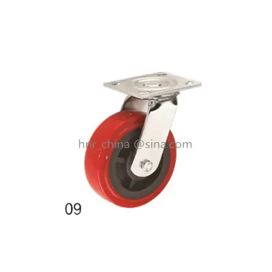 
red pu wheel heavy duty scaffold caster wheel with lock 