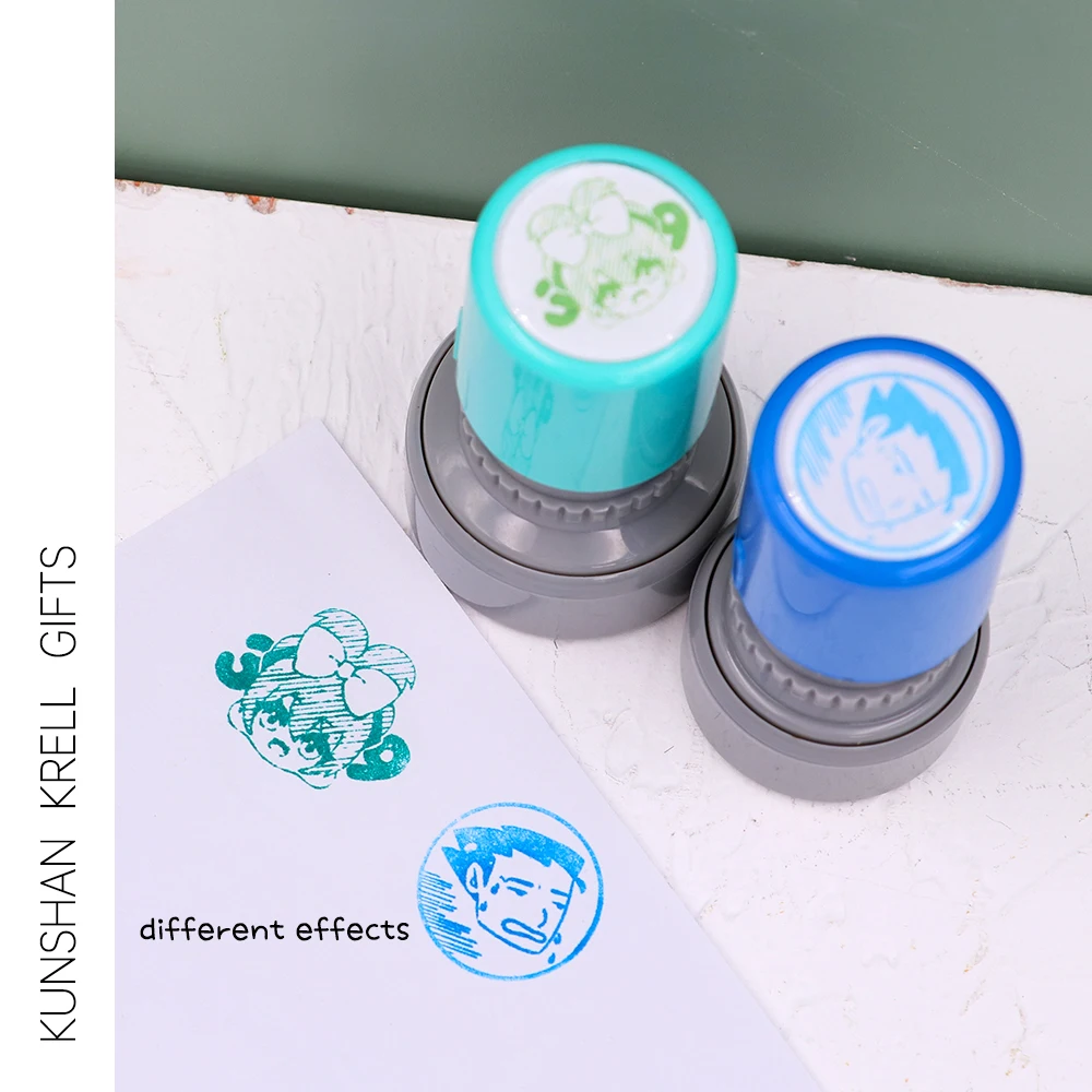 Custom stamps color office seal stationery cartoon plastic ink seal self inking stamp custom self-inking gifts