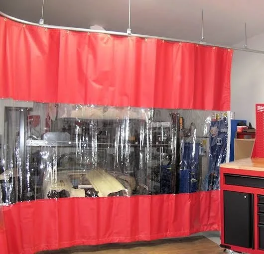 Shop PVC Curtains Industrial Waterproof Wall Curtain Workshop Partition with Clear tarp