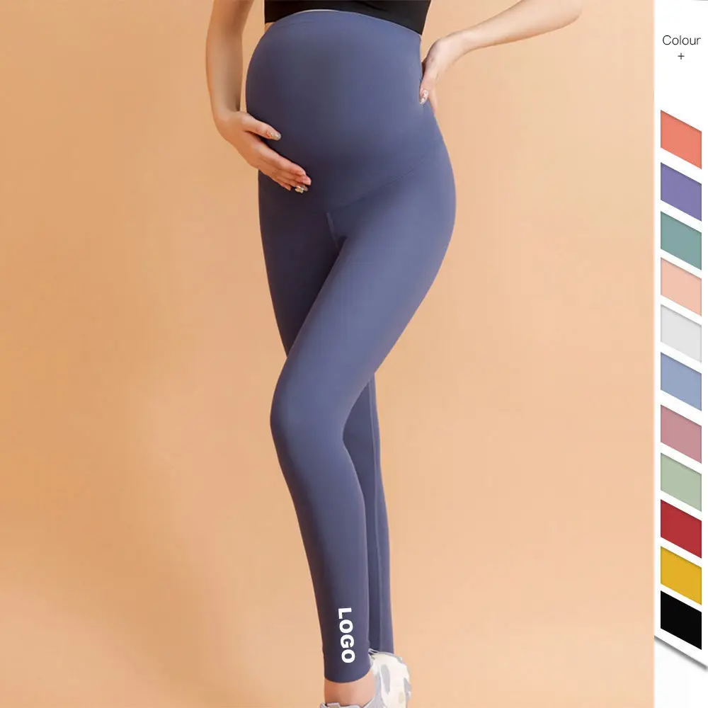 Custom Pregnancy Dress Fitness Yoga Pants Quick Dry Stretch High Waist Support Abdomen Plus Size Women Maternity Leggings