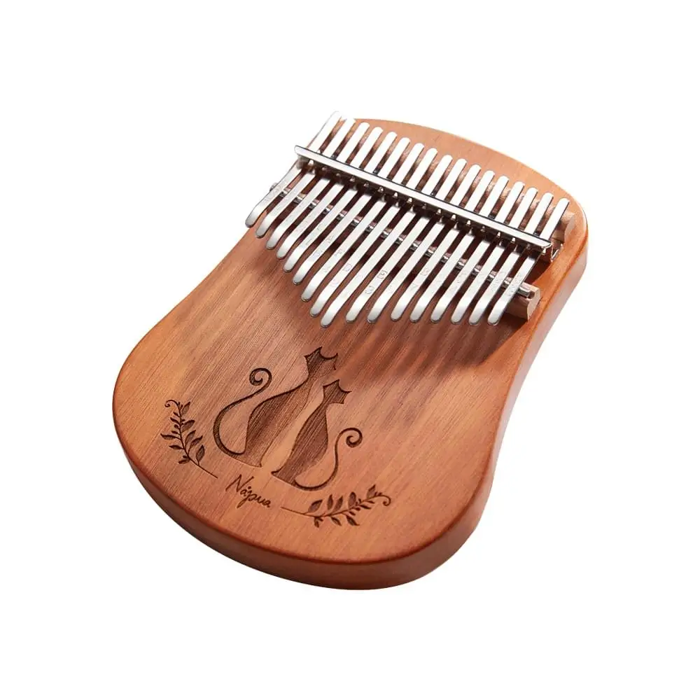 cega best selling guiro musical instrument solid mahogany plate 17 keys plate kalimba ares thumb piano