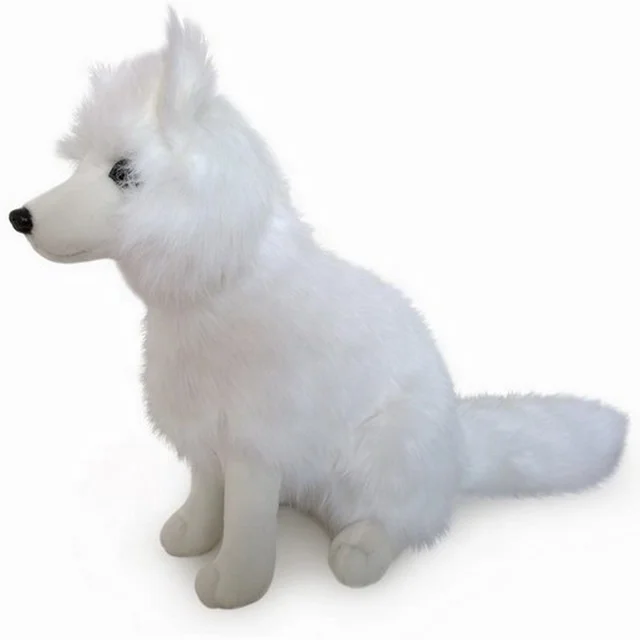 custom plush arctic fox stuffed toy realistic stuffed sitting arctic fox plush toy