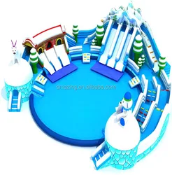 inflatable water theme park commercial large shark water slide pool inflatable water park kids with slide and large pool