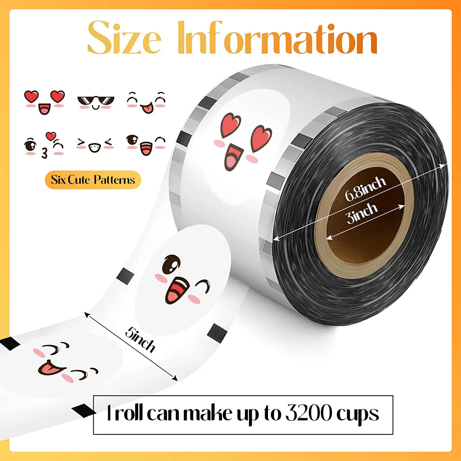 Bubble Tea Boba Cup Sealing Seal Film For 90-105mm PP Cup Sealing Film