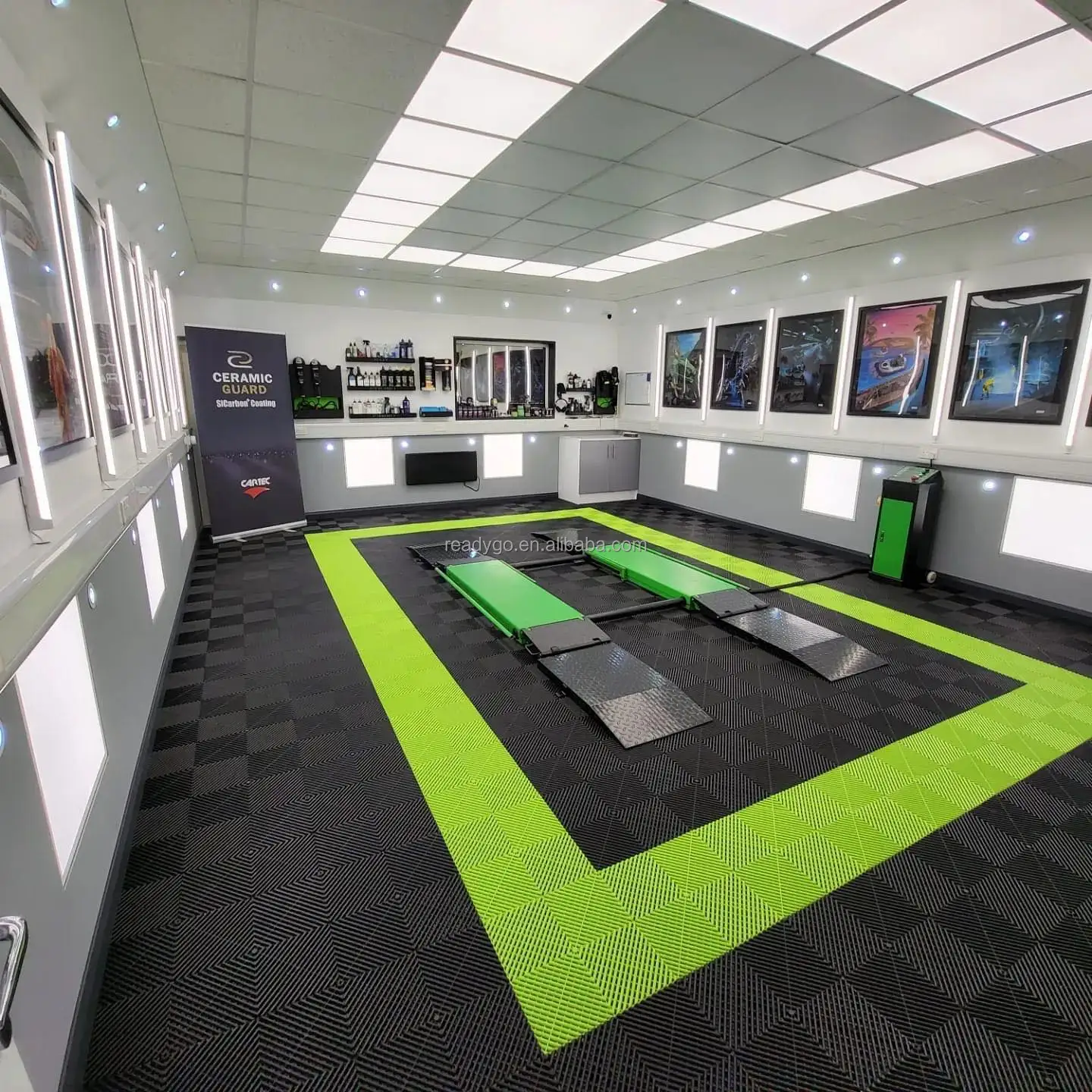 OEM / ODM injection molding for pvc Car wash grate floor/garage floor tiles interlocking/plastic dalle wash vinyl flooring