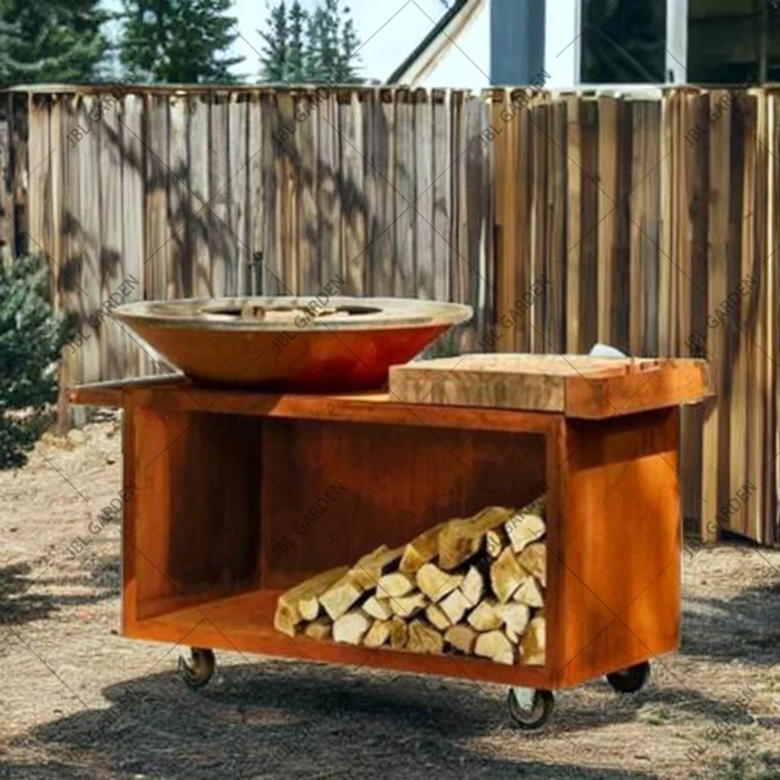 out door bbq grill corten steel bbq grill corten camping bbq grill