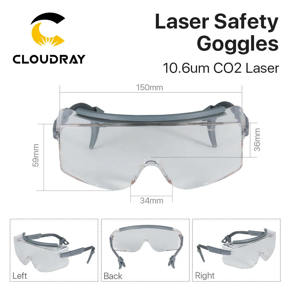Cloudray 10600nm CO2  Laser Safety Goggles Protective Glasses Comfortable And Beautiful