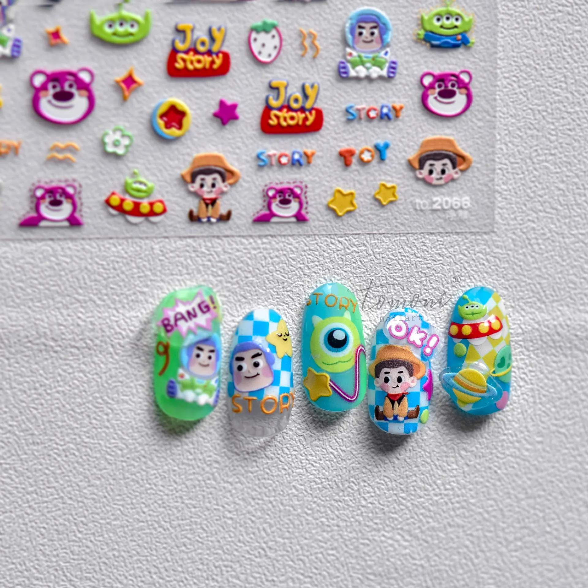 Missbloom Colorful Sunflower Cartoon Pattern Designers Nail Art Stickers 3D Nail Decals Decoration