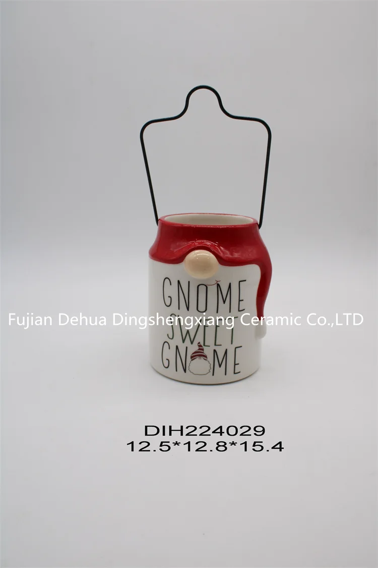 Promotional cheap restaurant christmas design hand painted porcelain ceramic milk jug