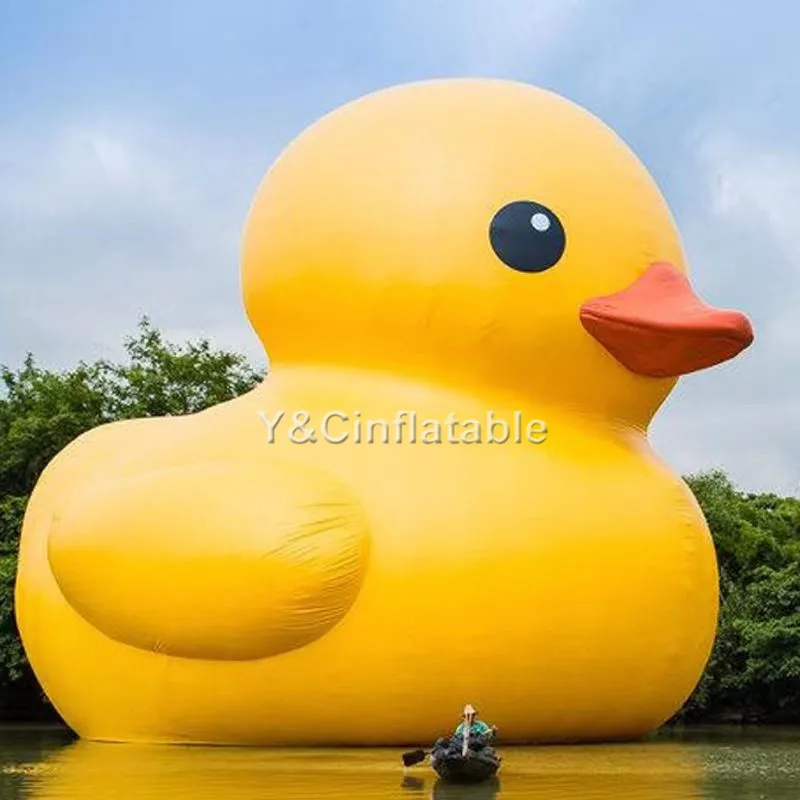Outdoor decoration advertisement yellow inflatable duck costumes 10m giant inflatable duck