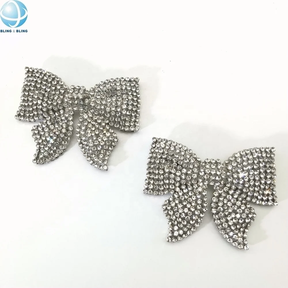 Handmade Metal Crystal Decorative Bowknot Shoe Brooch Clips Accessories for Wedding Shoes