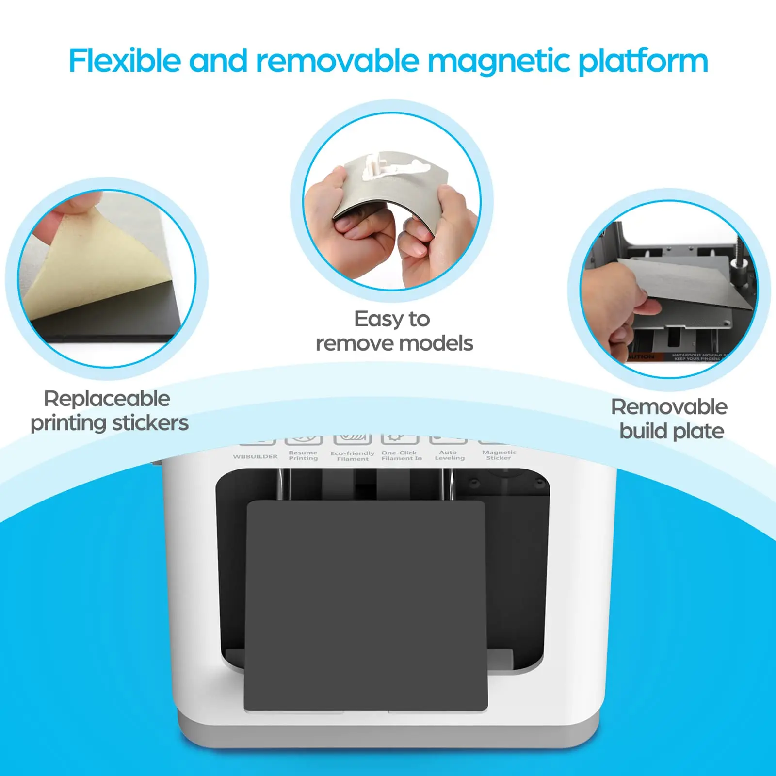 1 Year Warranty High Speed Educational plastic 3d Printer mini Home Use 3d Printer Single Color WEEDO White and Grey Tina2 Basic