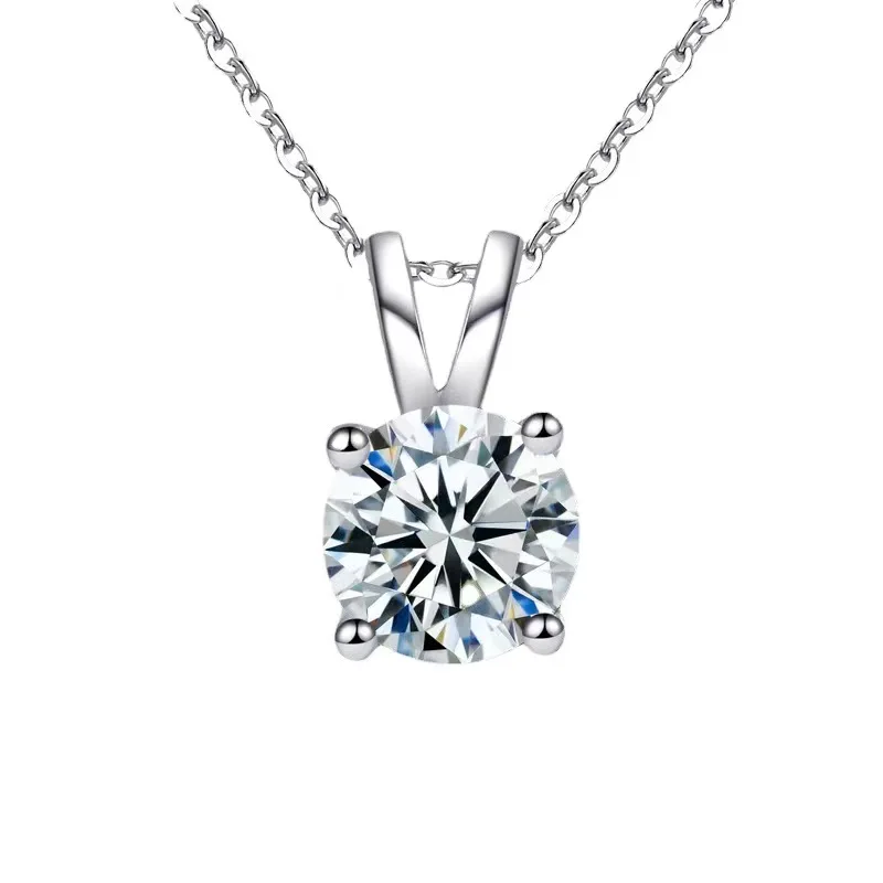 high quality wedding gift 50cent 1 2 3 carat moissanite pendant sterling silver 925 necklace moissanite necklace