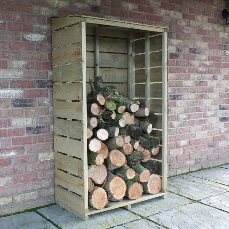 Outdoor Backyard Storage Wooden Woodshed Firewood Rack Stand Logs Holder