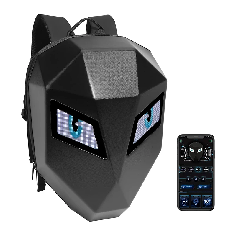 Waterproof Bluetooth Smart Laptop Backpack LED Dynamic Knight Backpack hard shell motorcycle led eye backpack with led lights