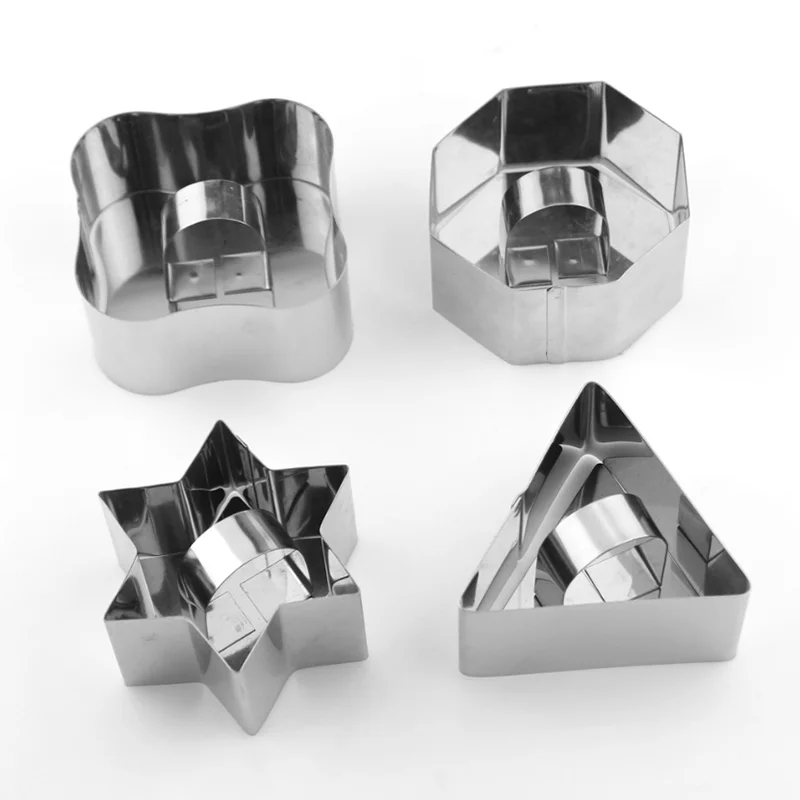 Good quality stainless steel custom start heart round flower animal cookie cutters machine mold sets  with handle