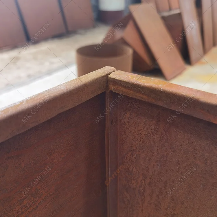 Garden Landscape Raised Box Wholesale Rusty Treatment Corten Steel Plantador Nursery Decorative Metal Modular Planter Boxes