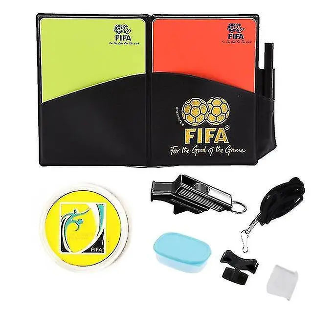 Soccer Referee Cards with Coin Whistle Keychain Red Card and Yellow Card Tool Football Referee Kit Outdoor Survival Equipment