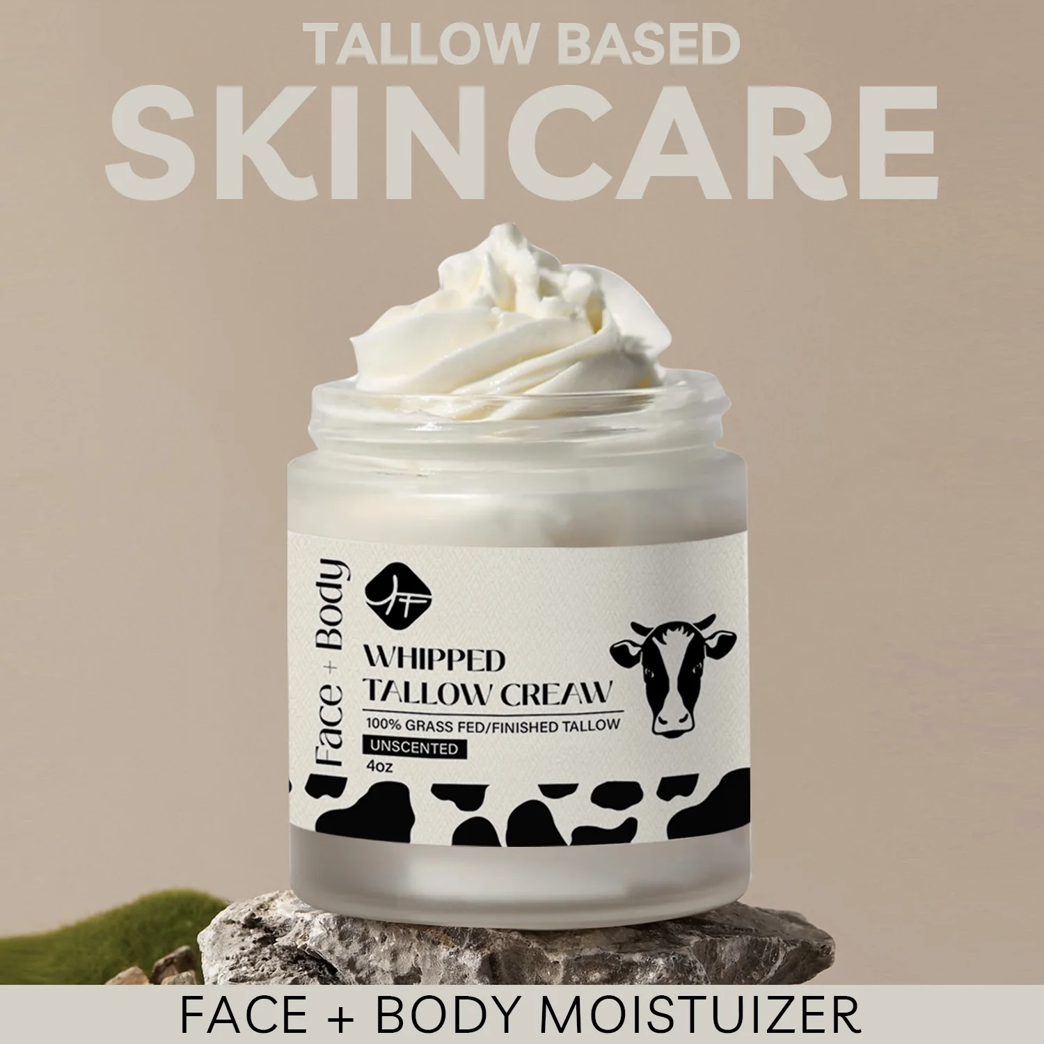Beef tallow whipped cream 100% Natural Lotion face body hand skin care Moisturizer for Sensitive Skin