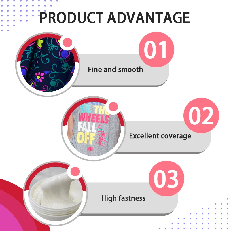 Screen printing for textile white imitation discharge paste soft water-based ink