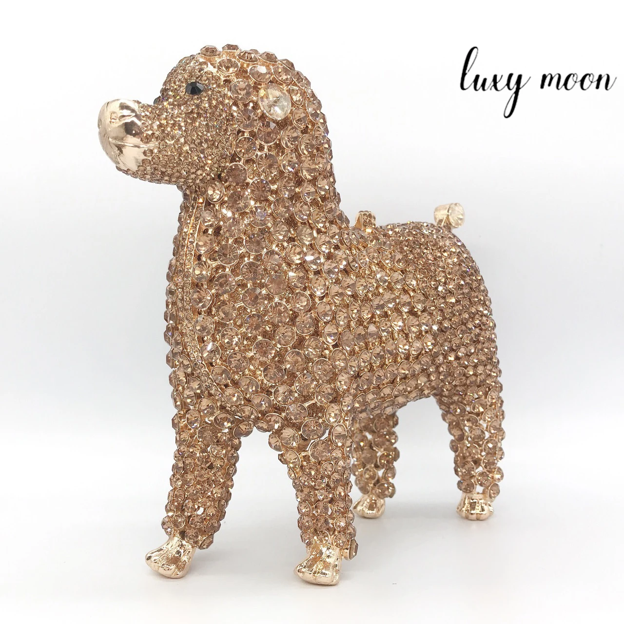Cute Dog Shape Handbag High Quality Luxury Crystal Clutch Evening Bag NE771