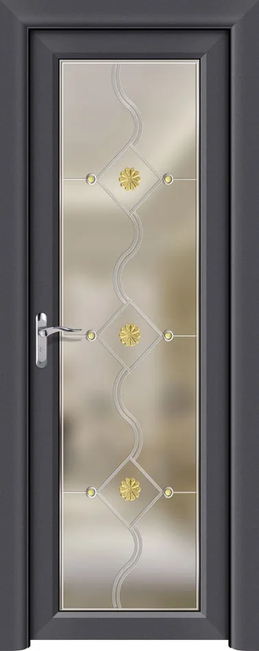 Factory Hot Sale thermal break aluminum bathroom door design with double glazing inward