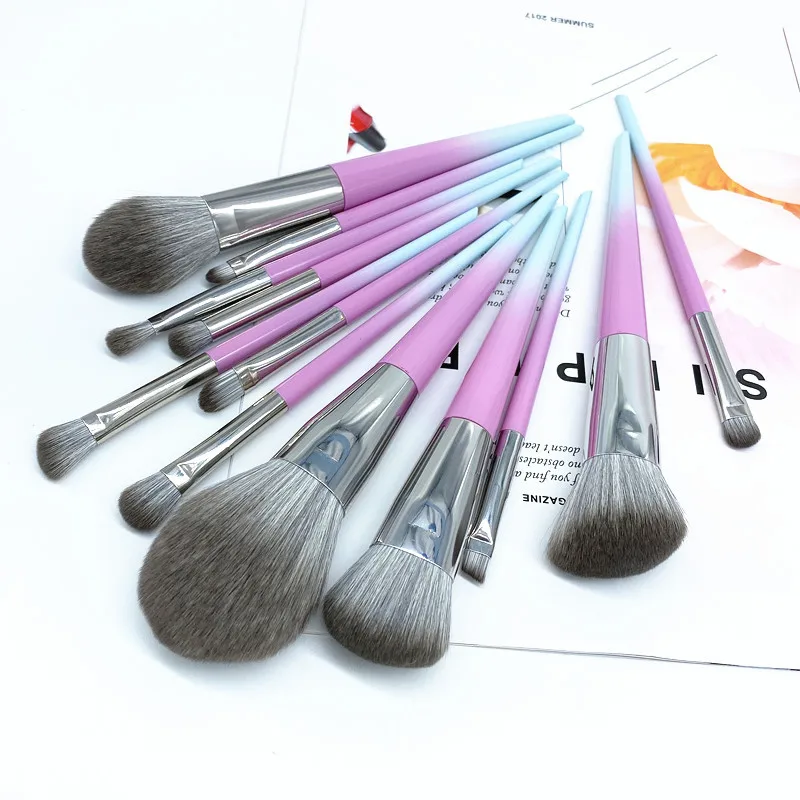 VLIYA 12pcs Custom Logo Private Label Makeup Brushes Professional Vegan Luxury Best Reviewed Natural Brushes For Makeup