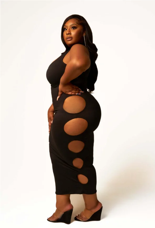 New Trend Plus Size Big Ass Fat Sexy Women Tight Bodycon Dress