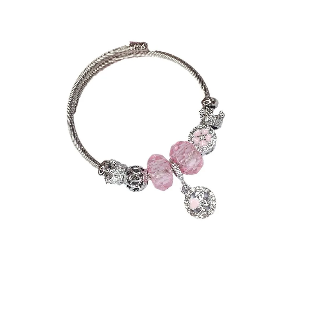 cheap jewelry for women wholesale Fashion  charm pan dora Korean special stainless steel wrist band bracelet