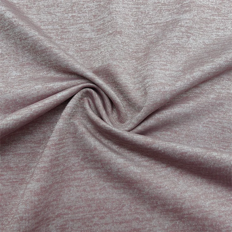 Luxury Competitive Price Fine Fabrics 150Gsm 52% Polyester 41% Nylon 7% Spandex  N/T Melange Knitting Yarn Fabric