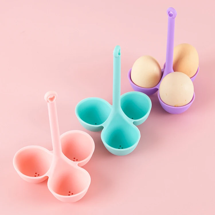 Hot selling kitchen high temperature resistant 3 holes silicone egg cooking holder silicone egg boiler