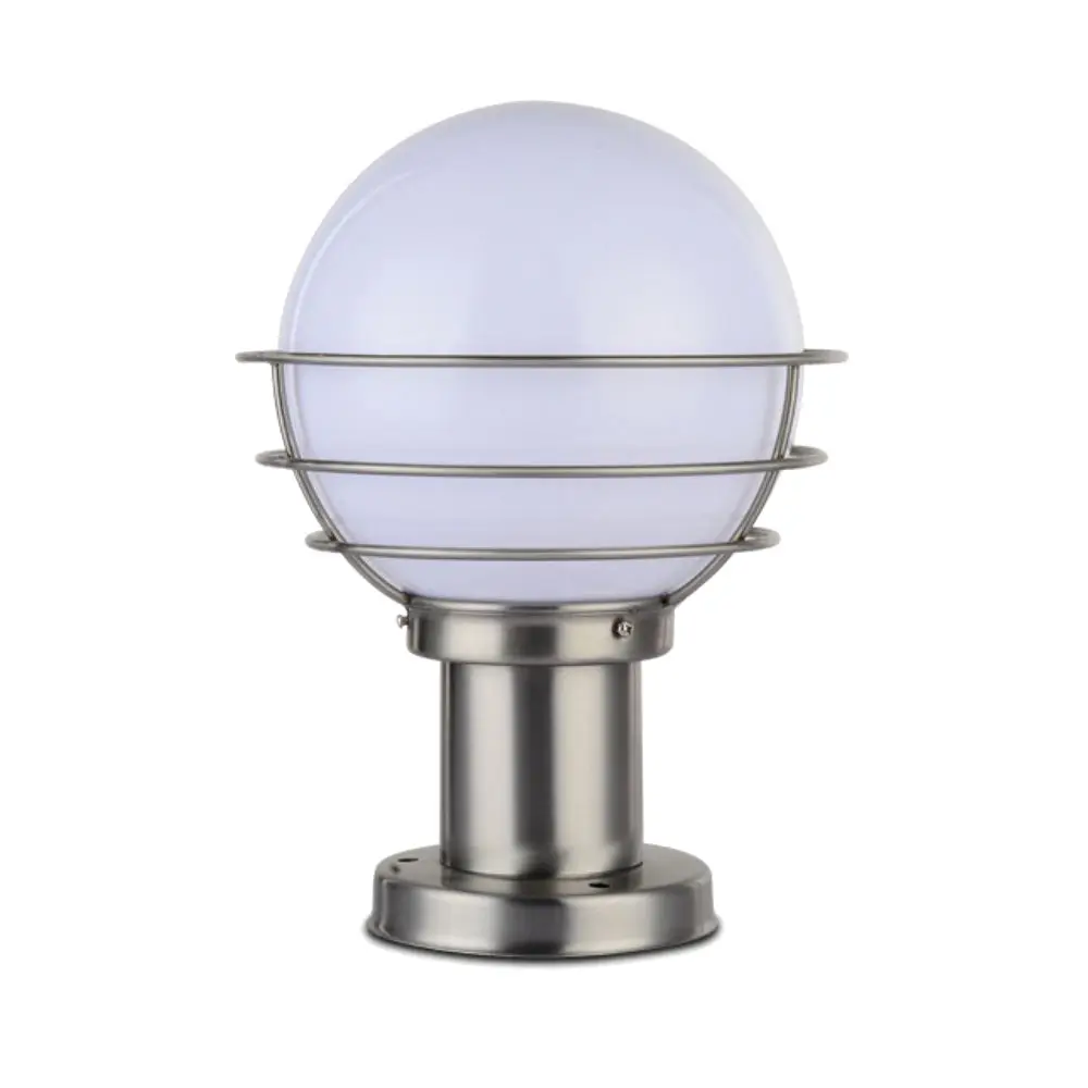 Outdoor Stainless Steel E27 Led Garden Bollard Light Lawn Lamp With Dia.200 300 Global Round Ball Ip65 Lamp Lighting