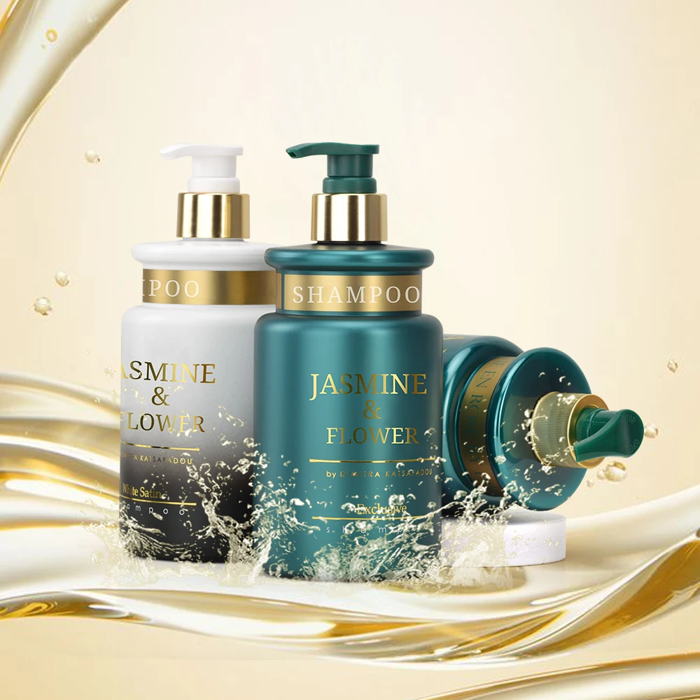 recyclable luxury round body wash cosmetics lotion 400ml shampoo pet plastic bottle with pump