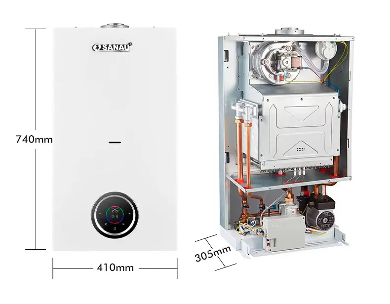 Household 32kW Home Use Combi Gas Boiler Combi  Spare parts Conventional  Natural Gas Tankless Hot Water Heater Central Heating