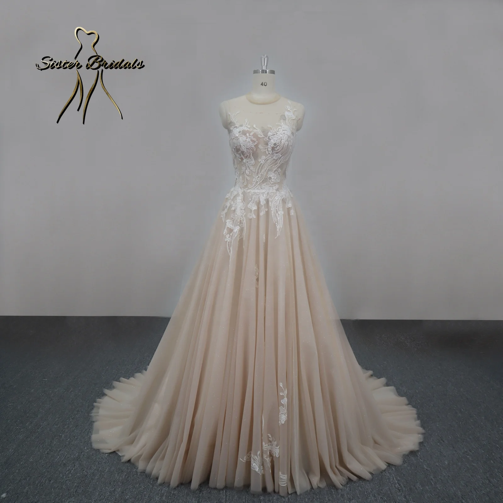 A line Wedding Dresses Boat Neck Sequins Simple Women Bride Dresses wedding dresses for women